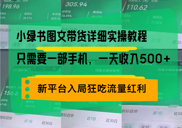 小绿书图文带货详细实操教程，只需要一部手机，一天收入500+，轻松变现-heixxmi