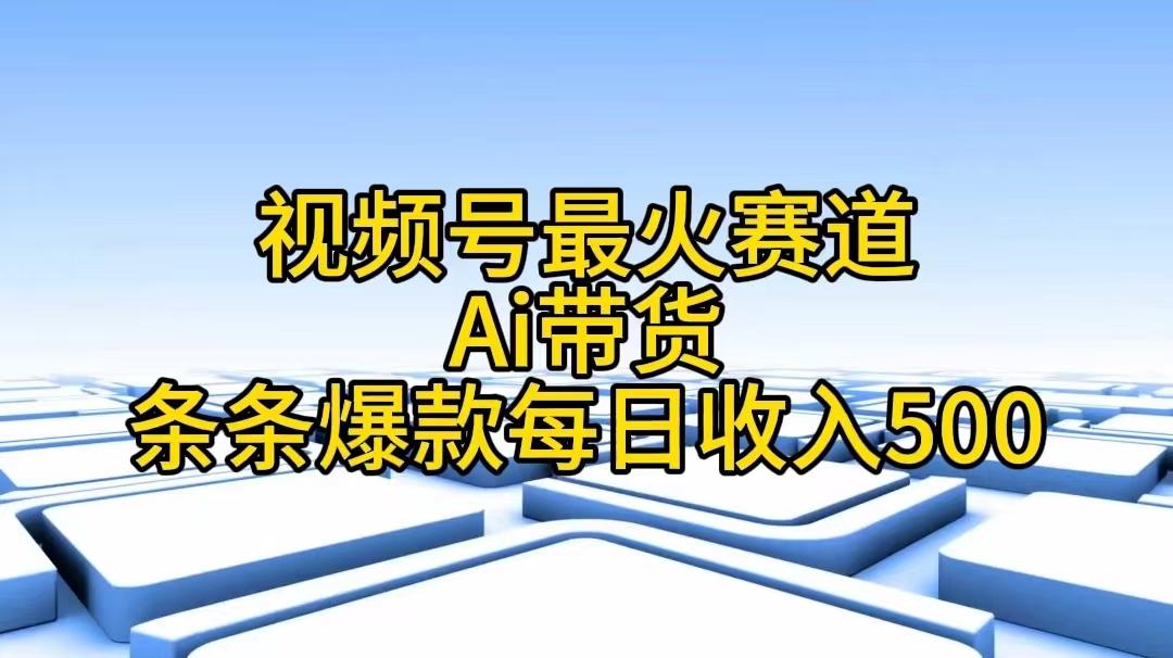 视频号最火赛道——Ai带货条条爆款每日收入500-heixxmi