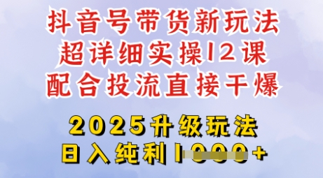 2025全新升级抖音带货玩法，一天纯利四位数，从剪辑到选品再到发布投流，超详细玩法揭秘-heixxmi