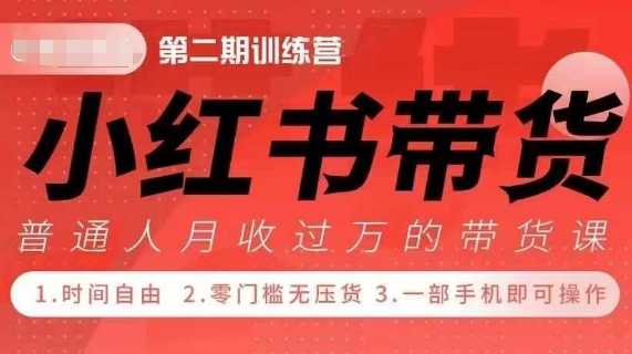 小Red书带货42天训练营 2.0版，宝妈+自由职+上班族+大学生，提高副业收入的大红利项目-heixxmi