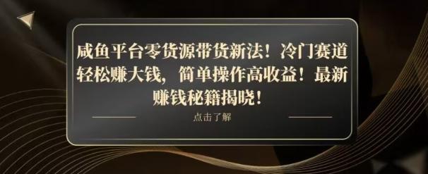咸鱼平台零货源带货新玩法！平板冷门赛道轻松赚大钱，简单操作高收益【揭秘】-heixxmi