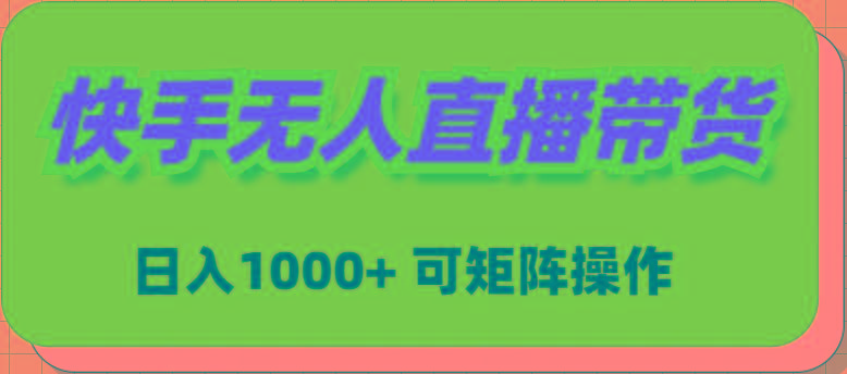 (9542期)快手无人直播带货，新手日入1000+ 可矩阵操作-heixxmi