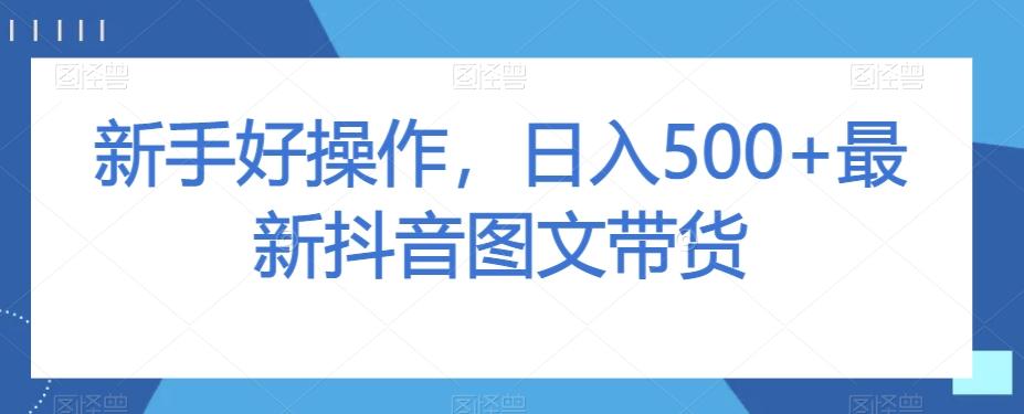 新手好操作，日入500+最新抖音图文带货【揭秘】-heixxmi