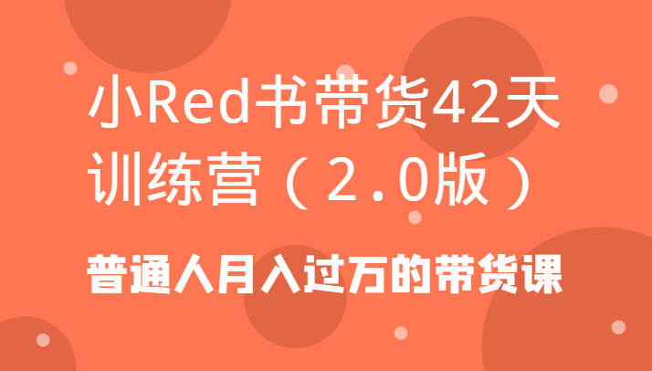 小Red书带货42天训练营(2.0版)普通人月入过万的带货课-heixxmi