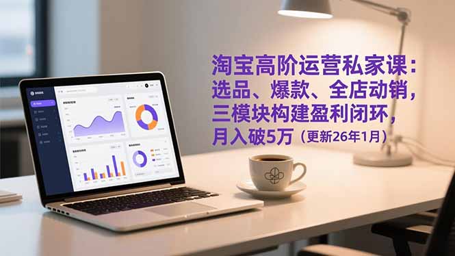 淘宝高阶运营私家课：选品、爆款、全店动销，三模块构建盈利闭环，月入破5万(更新26年1月-heixxmi