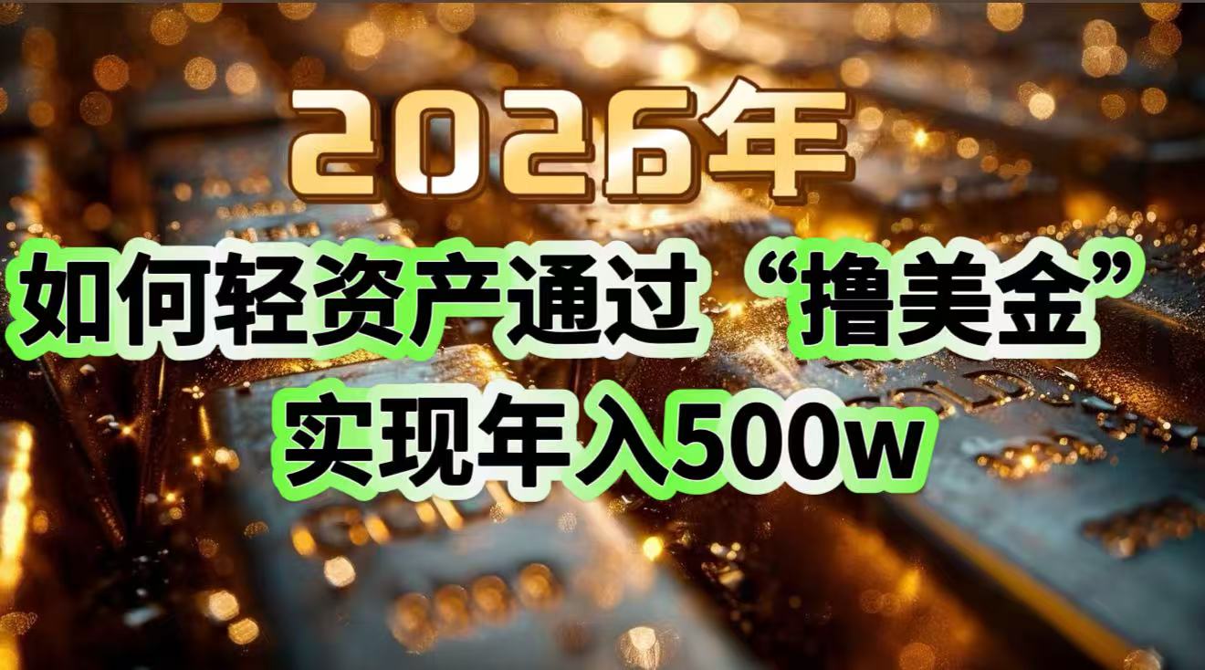 2026年如何轻资产通过“撸美金”实现年入500w-heixxmi