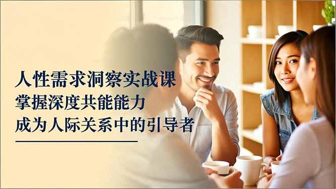 人性需求洞察实战课，掌握深度共感能力，成为人际关系中的引导者-heixxmi
