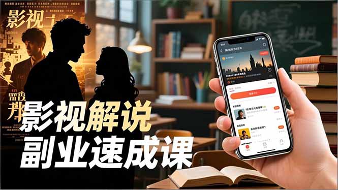 Tk影视解说副业速成课，软件安装、全流程实操、爆款预设，新手两周变现-heixxmi