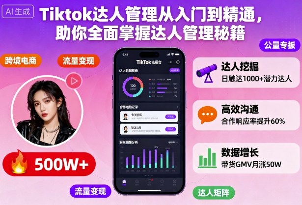 Tiktok达人管理从入门到精通，助你全面掌握达人管理秘籍-heixxmi