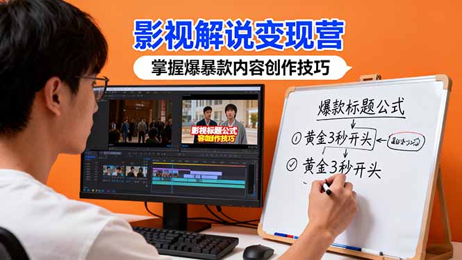 影视解说变现营：通过30+实战案例爆款内容创作技巧，掌握影视解说盈利密码-heixxmi