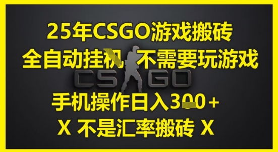 25年CSGO游戏搬砖，全自动运行，不需要玩游戏，手机操作日入3张(不是汇率搬砖)【揭秘】-heixxmi