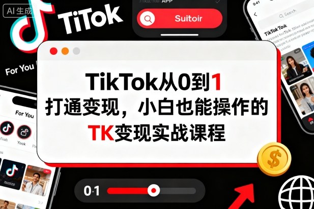 TikTok从0到1打通变现，小白也能操作的TK变现实战课程-heixxmi