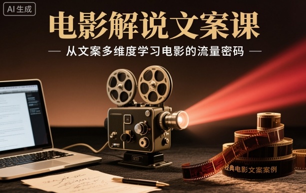 电影解说文案课，从文案多维度学习电影的流量密码-heixxmi