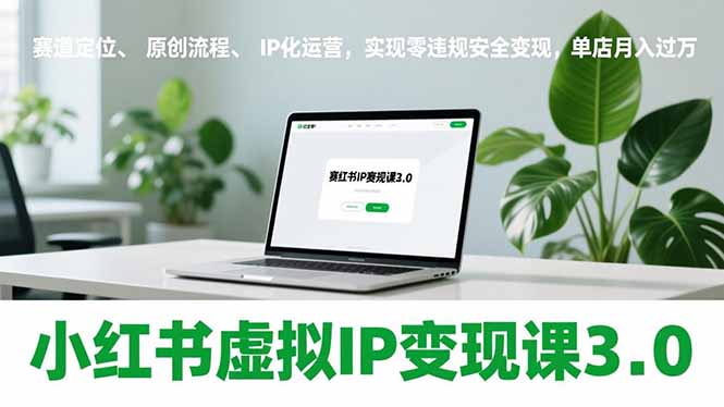 小红书虚拟IP变现课3.0，赛道定位、原创流程、IP化运营，实现零违规安全变现，单店月入过万-heixxmi