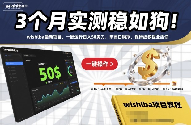 3个月实测稳如狗！wishlba最新项目，一键运行日入50美刀，单窗口躺挣，保姆级教程全给你【揭秘】-heixxmi