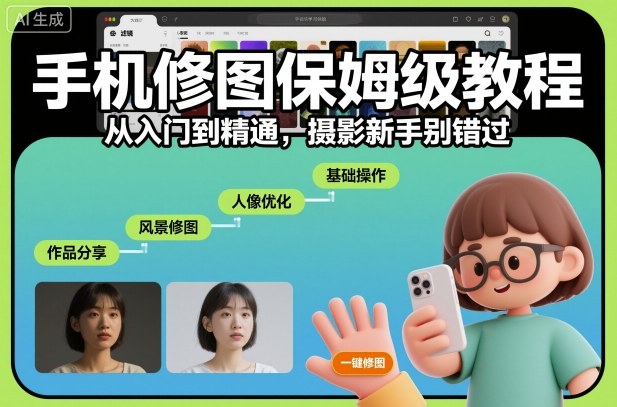 手机修图保姆级教程，从入门到精通，摄影新手别错过-heixxmi