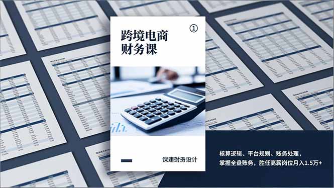 跨境电商财务课，核算逻辑、平台规则、账务处理，掌握全盘账务，胜任高薪岗位月入1.5万+-heixxmi