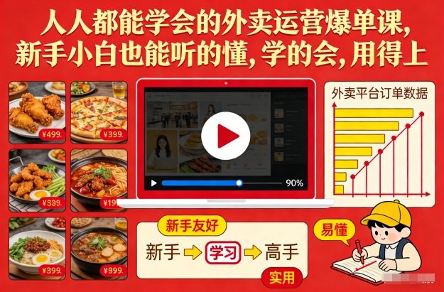 人人都能学会的外卖运营爆单课，新手小白也能听的懂，学的会，用得上-heixxmi