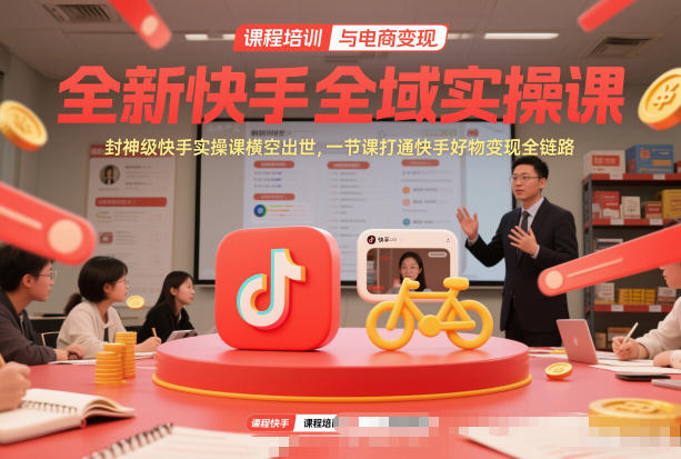 全新快手全域实操课，封神级快手实操课横空出世，一节课打通快手好物变现全链路-heixxmi