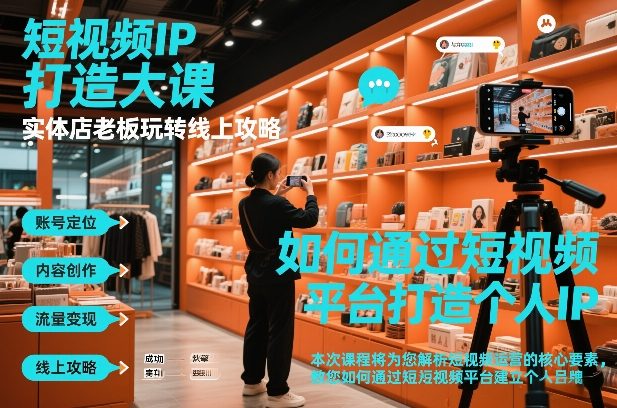 短视频ip打造大课，实体店老板玩转线上攻略-heixxmi