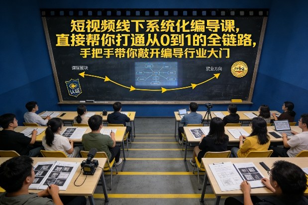短视频线下系统化编导课，直接帮你打通从0到1的全链路，手把手带你敲开编导行业大门-heixxmi