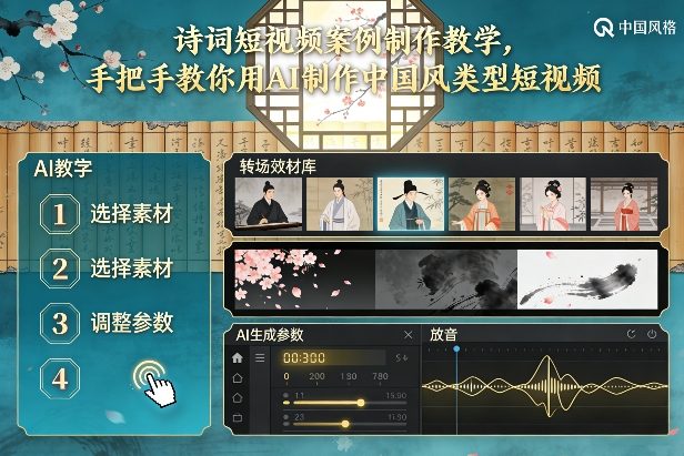 古诗词短视频案例制作教学，手把手教你用AI制作中国风类型短视频-heixxmi