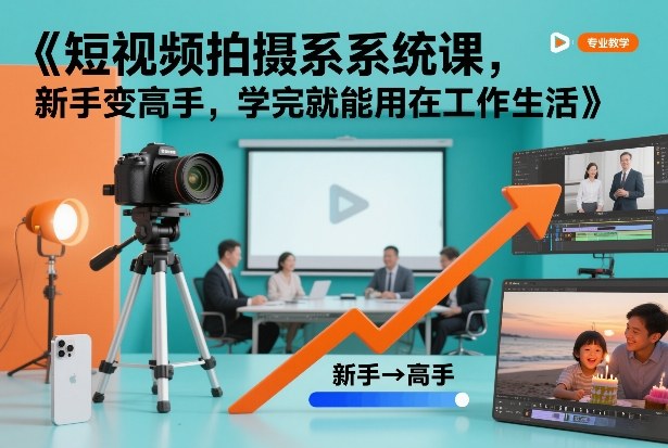 短视频拍摄系统课，新手变高手，学完就能用在工作生活-heixxmi