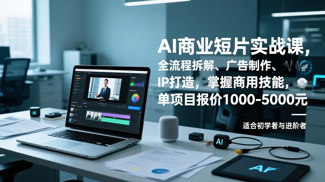 AI商业短片实战课，全流程拆解、广告制作、IP打造，掌握商用技能，单项目报价1000-5000元-heixxmi