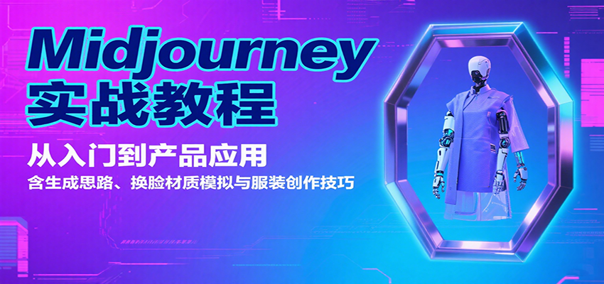 Midjourney实战教程：从入门到产品应用，含生成思路、换脸材质模拟与服装创作技巧-heixxmi