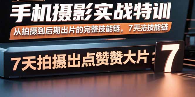 手机摄影实战特训，从拍摄到后期出片的完整技能链，7天拍出点赞大片-heixxmi