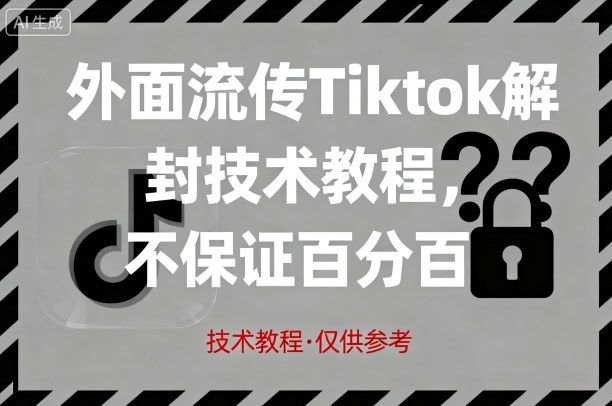 外面流传Tiktok解封技术教程，不保证百分百，具体自测-heixxmi