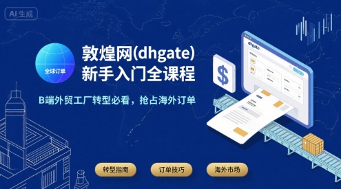 敦煌网(dhgate)新手入门全课程，B端外贸工厂转型必看，抢占海外订单-heixxmi