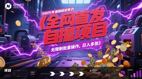 全网首发，2025年最新稳定暴力全自动自撸项目，无限制批量操作，日入多张【揭秘】-heixxmi