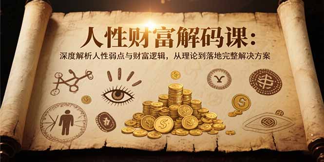 人性财富解码课6.0：深度解析人性弱点与财富逻辑，理论到落地完整解决方案-heixxmi