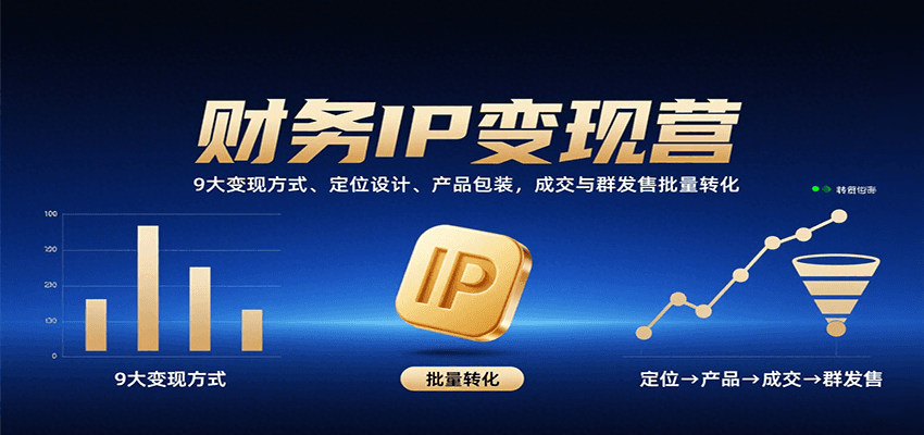 财务IP变现营：9大变现方式、定位设计、产品包装，成交与群发售批量转化-heixxmi