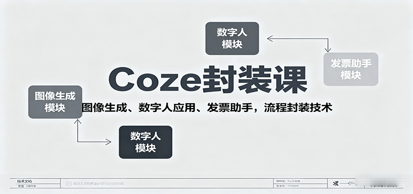 Coze封装课，图像生成、数字人应用、发票助手，流程封装技术-heixxmi