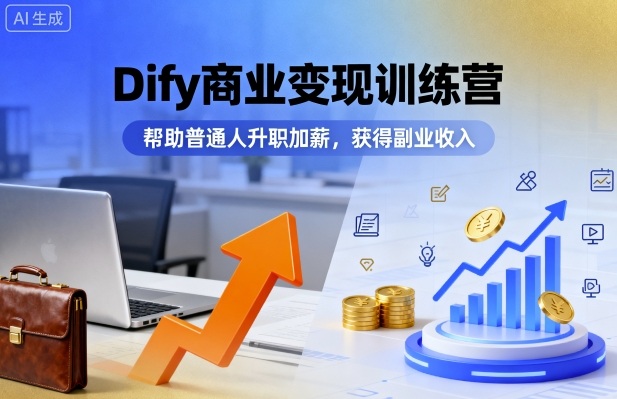 Dify商业变现训练营，帮助普通人升职加薪，获得副业收入-heixxmi