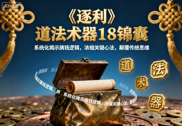 《逐利》道法术器18锦囊，系统化揭示搞钱逻辑，浓缩关键心法，颠覆传统思维-heixxmi