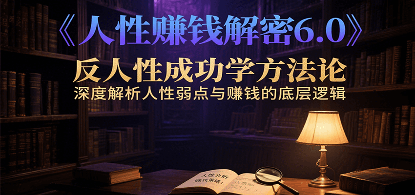 人性赚钱解密6.0，反人性成功学方法论，深度解析人性弱点与赚钱的底层逻辑-heixxmi