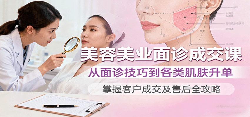 美容美业面诊成交课，从面诊技巧到各类肌肤升单，掌握客户成交及售后全攻略-heixxmi