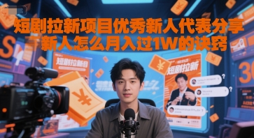 短剧拉新项目优秀新人代表分享新人怎么月入过1W的诀窍-heixxmi