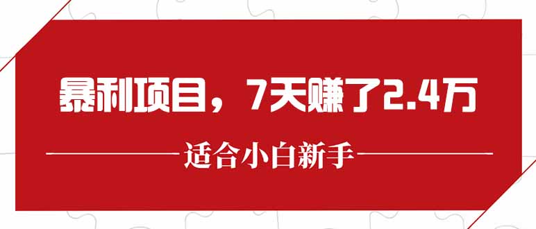 最新暴利项目，每单收益轻松在300以上，7天赚了2.4万-heixxmi