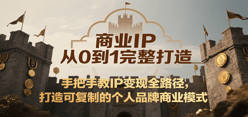 商业IP从0到1完整打造，手把手教IP变现全路径，打造可复制的个人品牌商业模式-heixxmi