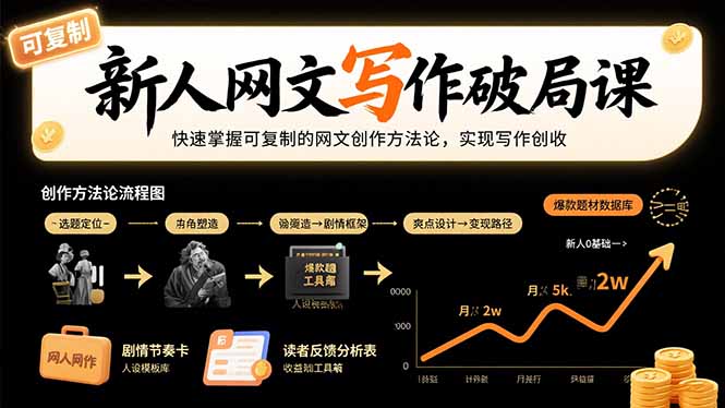 新人网文写作破局课：快速掌握可复制的网文创作方法论，实现写作创收-heixxmi