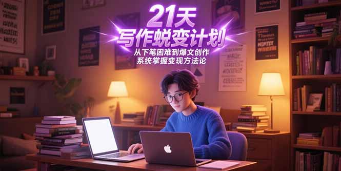 21天写作蜕变计划，从下笔困难到爆文创作，系统掌握变现方法论-heixxmi