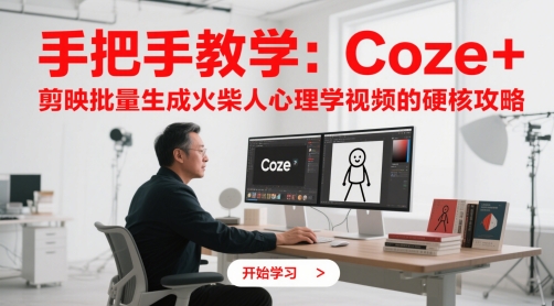 手把手教学：Coze + 剪映批量生成火柴人心理学视频的硬核攻略-heixxmi