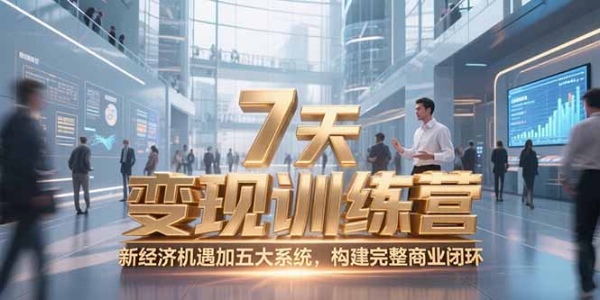 7天咨询师变现训练营，新经济机遇加五大系统，构建完整商业闭环-heixxmi