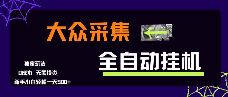 大众采集全自动玩法，新手小白轻松一天500+，操作简单-heixxmi