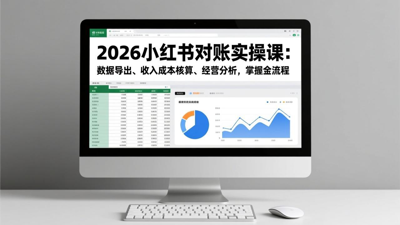 2026小红书对账实操课：数据导出、收入成本核算、经营分析，掌握全流程-heixxmi