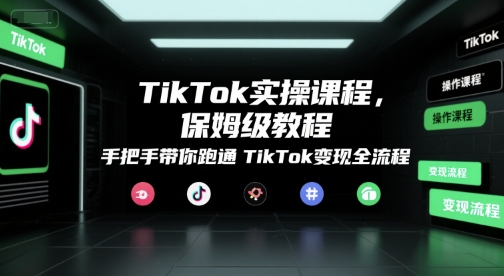 TikTok实操课程，保姆级教程，手把手带你跑通TikTok变现全流程-heixxmi